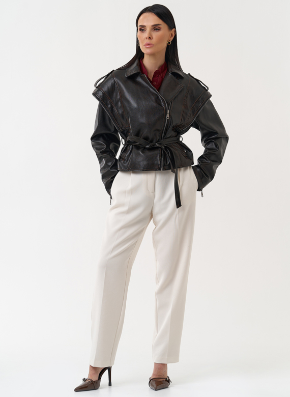 Куртка женская из эко кожи в стиле ретро