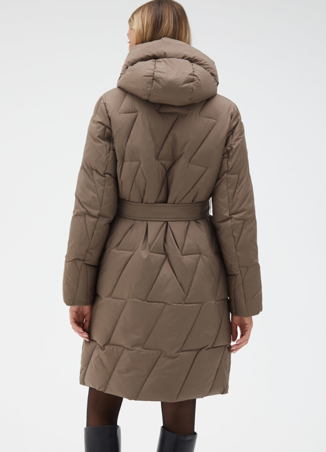 фото Женский пуховик с поясом модель № 31131