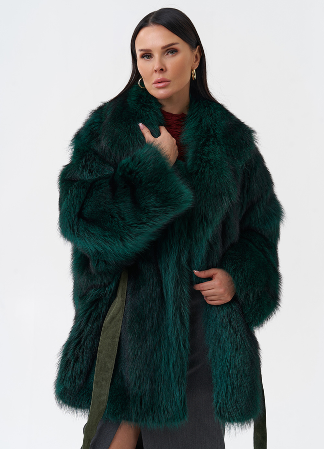 Шуба из енота летучая мышь модель № 29365 универмаг малина