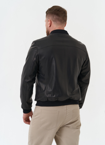 Мужская куртка бомбер из натуральной кожи