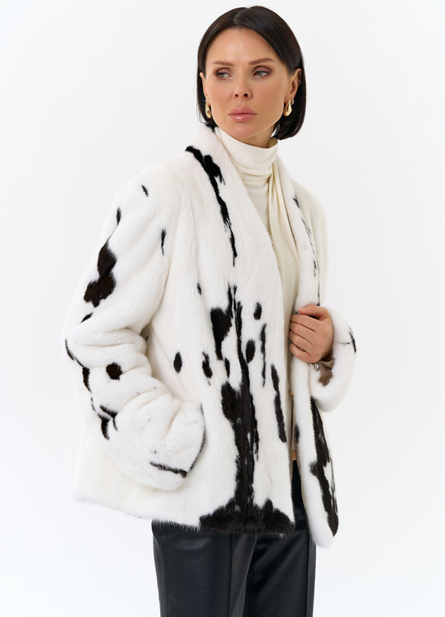 Жакет из меха норки в расцветке 