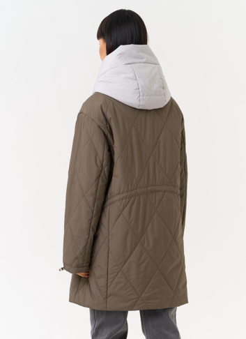 Женская удлиненная куртка со съемным капюшоном