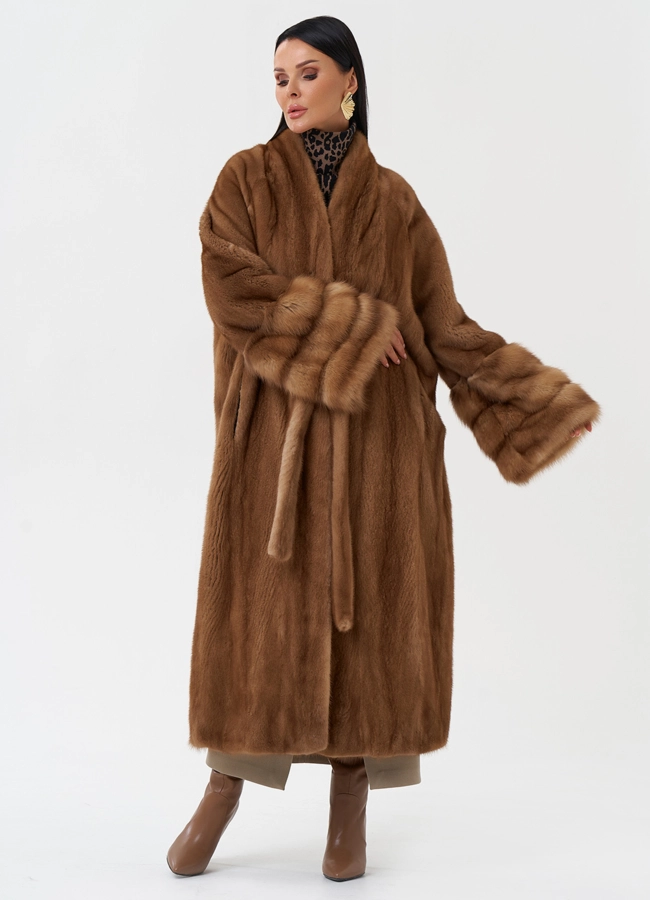 Женская шуба из скандинавской норки модель № 31204 универмаг малина