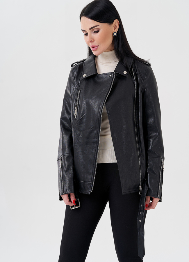 Женская косуха из эко кожи  модель № 24126 универмаг малина