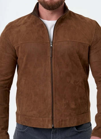 Мужская двухсторонняя куртка из натуральной замши фото