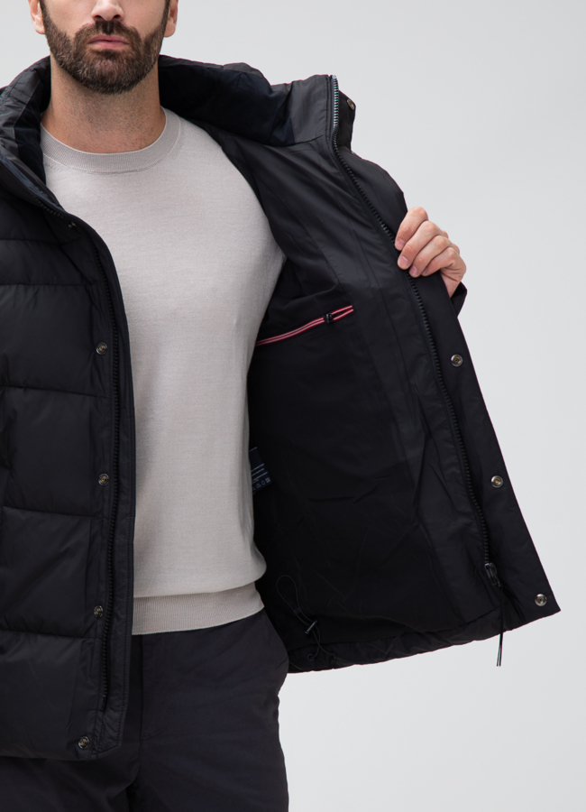 Мужской пуховик с капюшоном  модель № 28003 универмаг малина