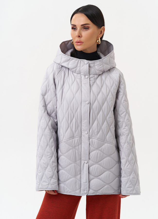 Женская стеганая куртка с капюшоном модель № 30021 универмаг малина