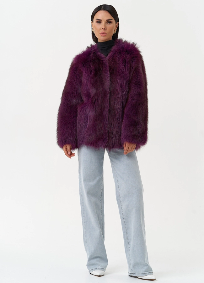 Женская куртка из меха канадского енота модель № 31085 универмаг малина