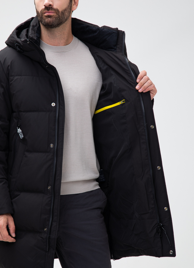 Мужской пуховик с капюшоном  модель № 28406 универмаг малина