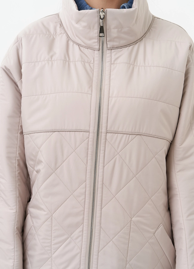 Женская двухсторонняя куртка с воротником стойкой модель № 30007 универмаг малина фото