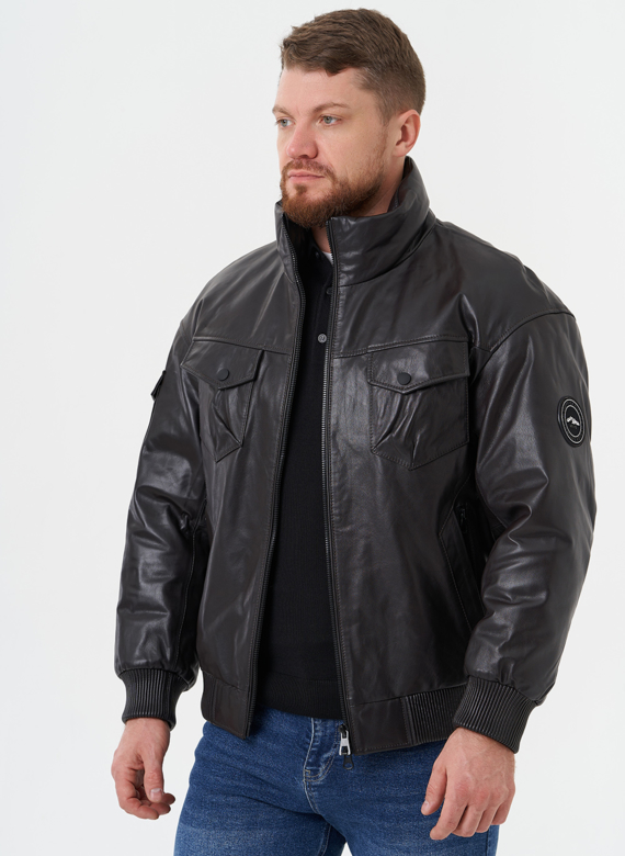 Куртка "бомбер" из натуральной кожи