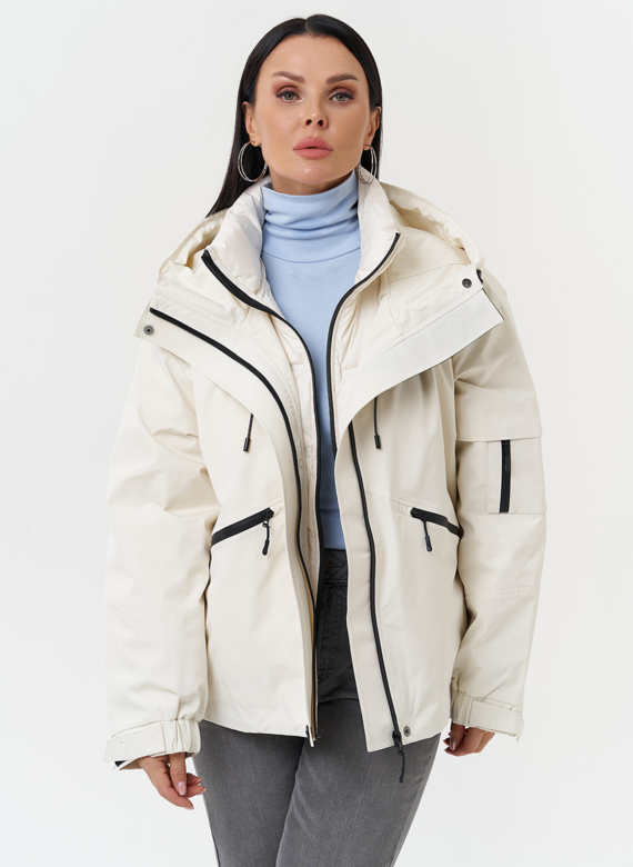 Двойная утепленная куртка с капюшоном